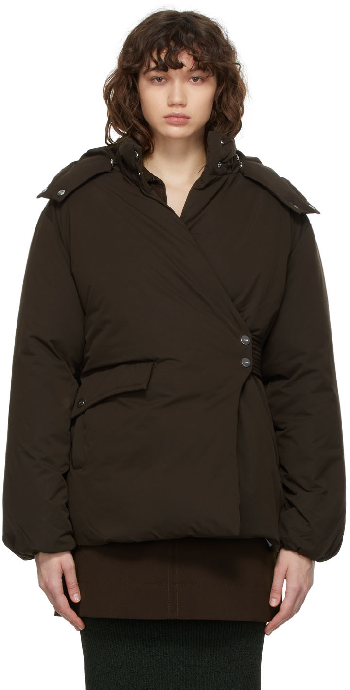 GANNI Brown Recycled Puffer Jacket