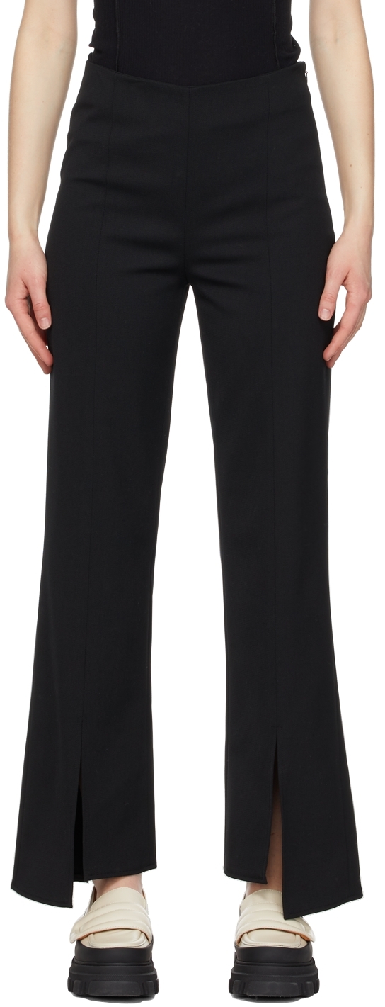 GANNI: Black Twill Suit Trousers | SSENSE