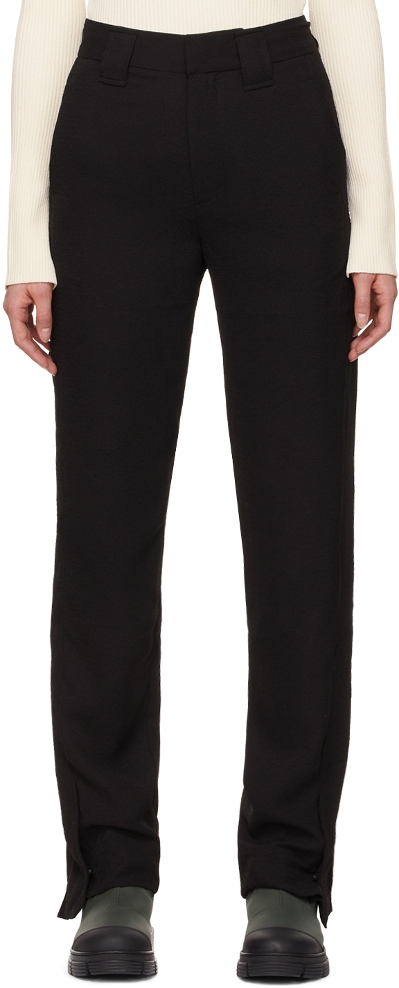 GANNI Black Recycled Polyester Trousers