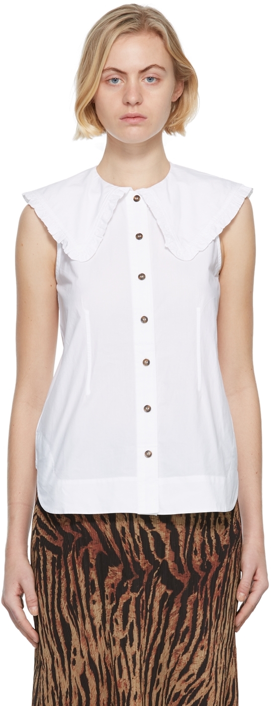 White Sleeveless Shirt