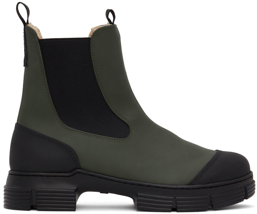 GANNI Green Recycled Rubber City Boots