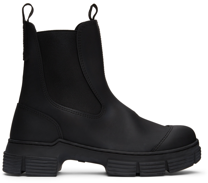 GANNI Black Recycled Rubber City Boots