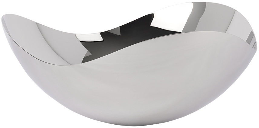 Georg Jensen Silver Large Bloom Bowl In Stainless Steel