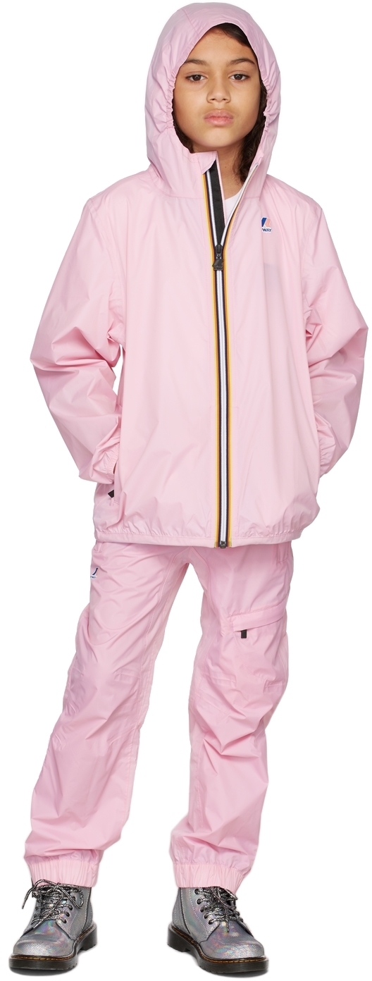K-way Kids Pink 'le Vrai Claude' Jacket In V18 Pink