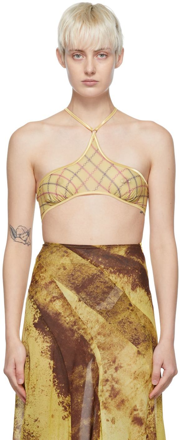 SSENSE Canada Exclusive Yellow Bra by KNWLS on Sale