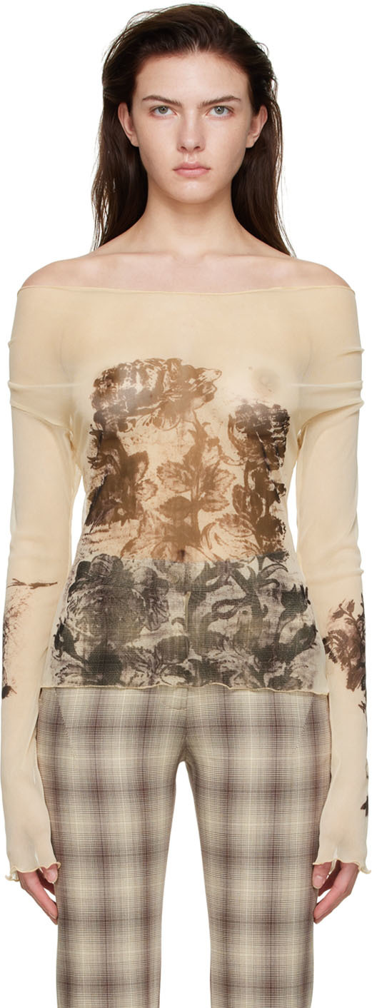 KNWLS: Beige Polyester Blouse | SSENSE Canada