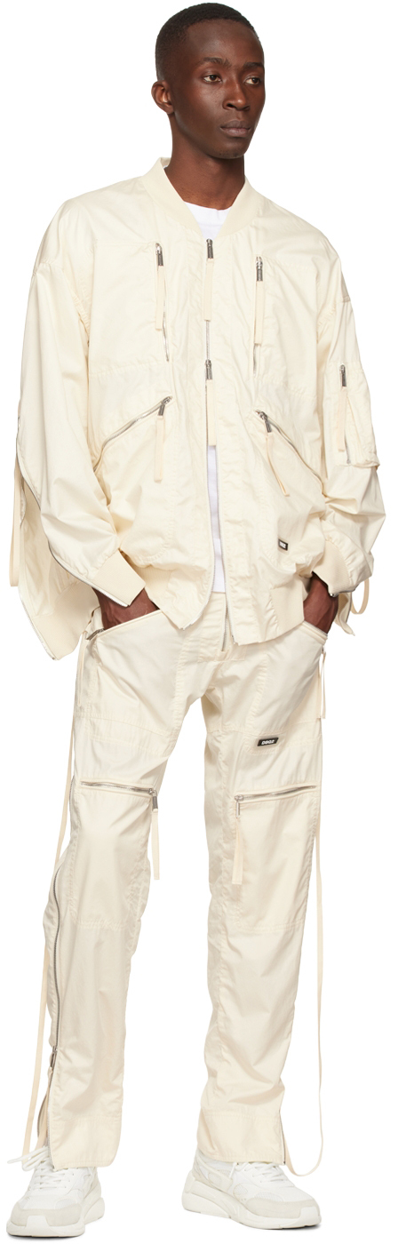 Dsquared2 Off-white Cotton Bomber In 102 Butter