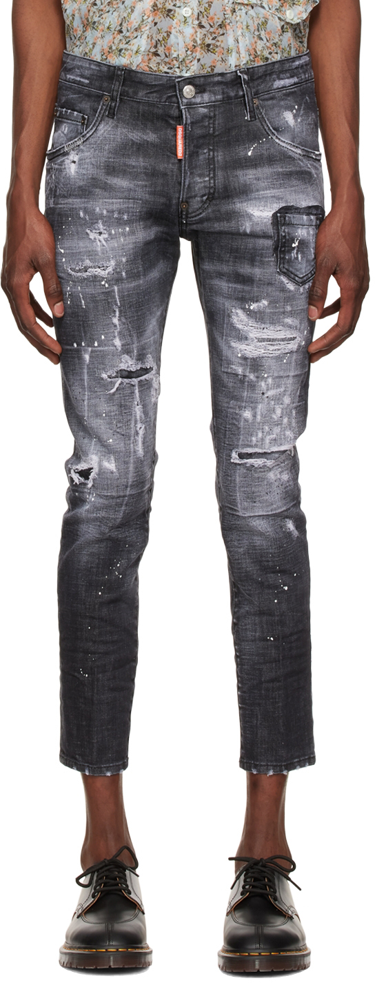 gemiddelde punch replica Dsquared2: Black Ripped Wash Skater Jeans | SSENSE