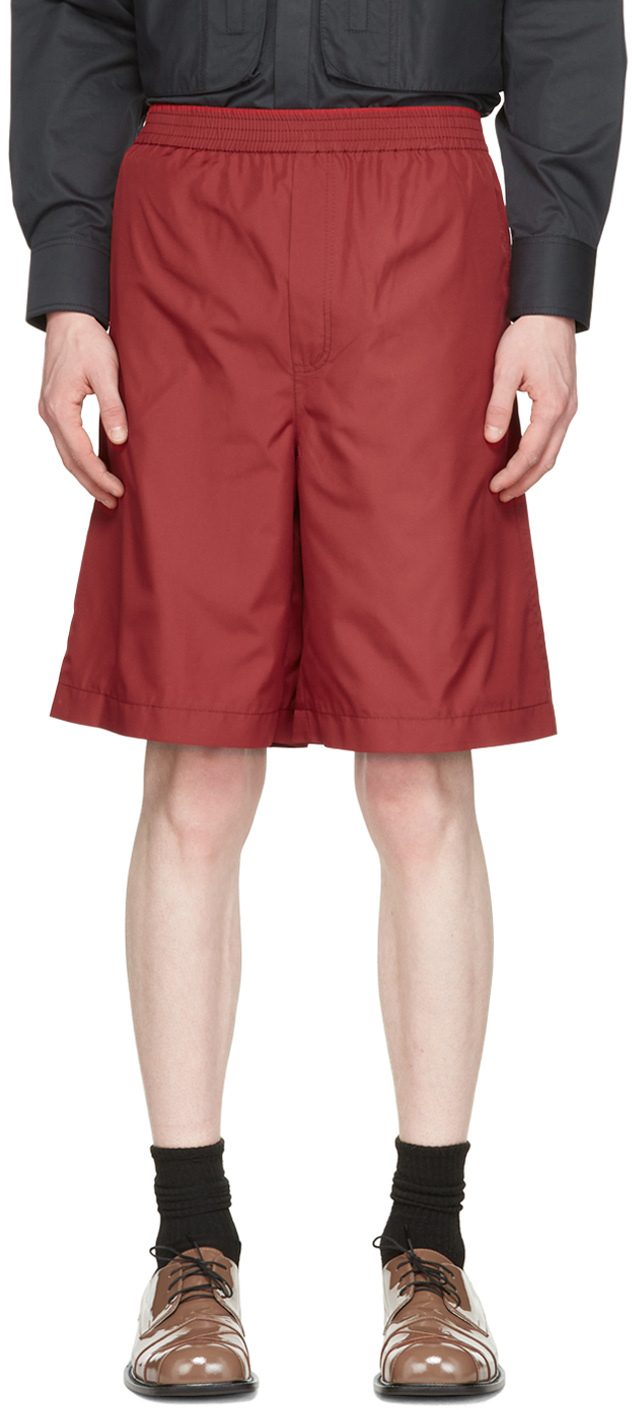 Red Polyester Shorts