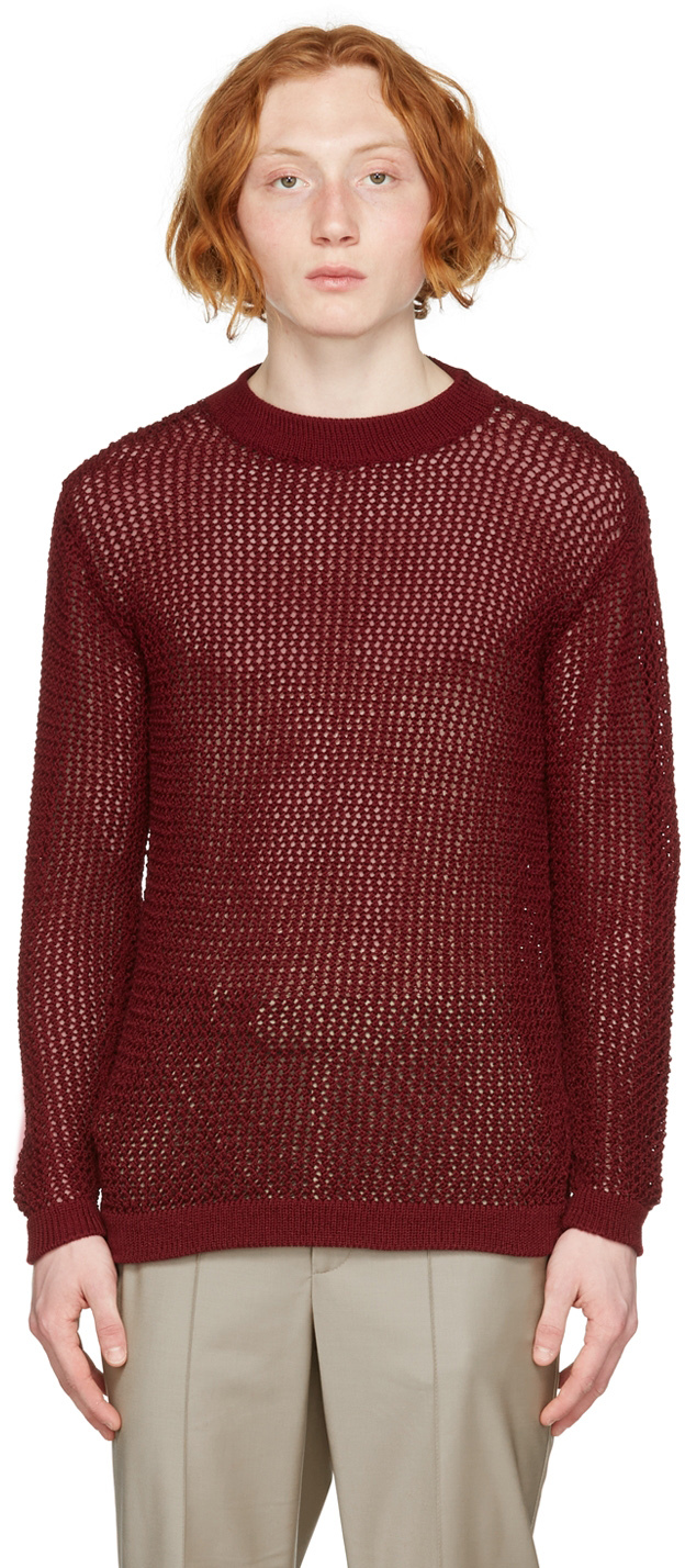 Red Polyester Sweater by Situationist on Sale