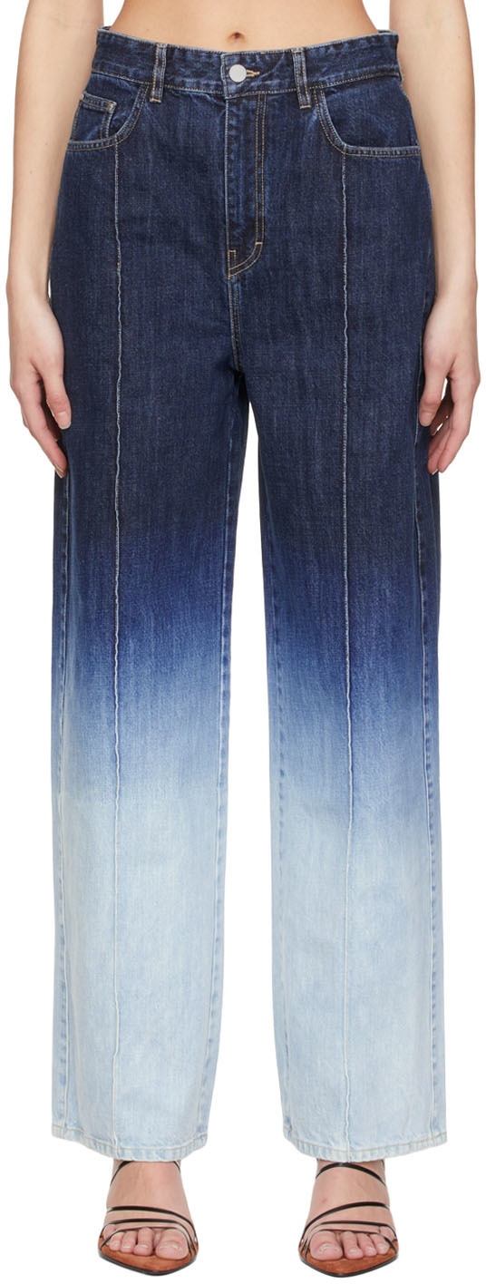 Rokh: Blue Faded Jeans | SSENSE