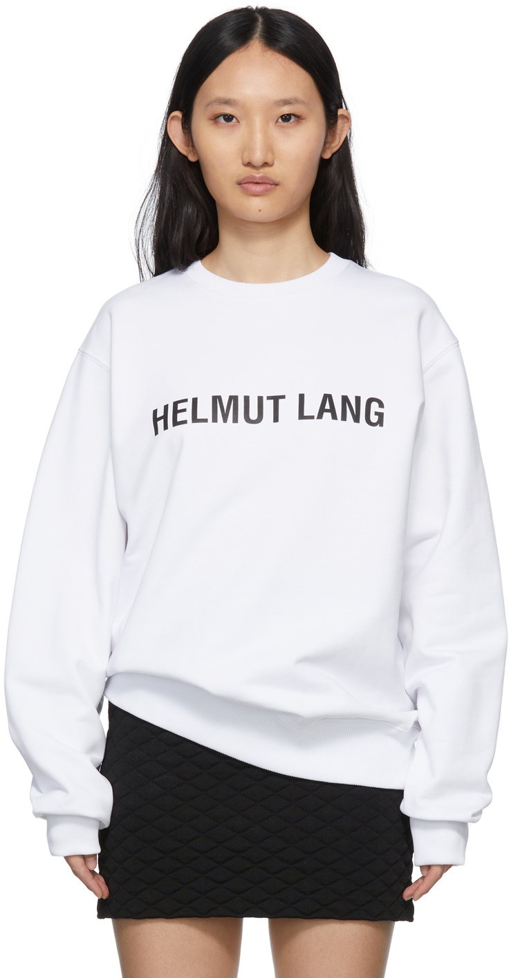 Helmut Lang: White Core Crewneck Sweatshirt | SSENSE