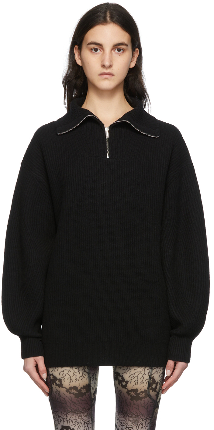 Helmut Lang Black Oversized Zip Sweater