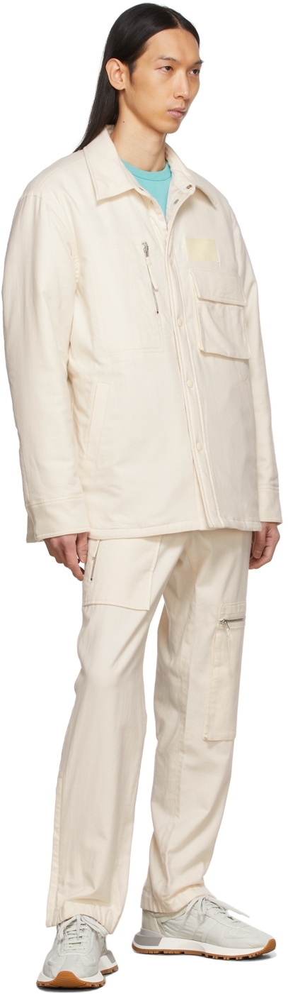 Helmut Lang オフホワイト フランネル シャツ