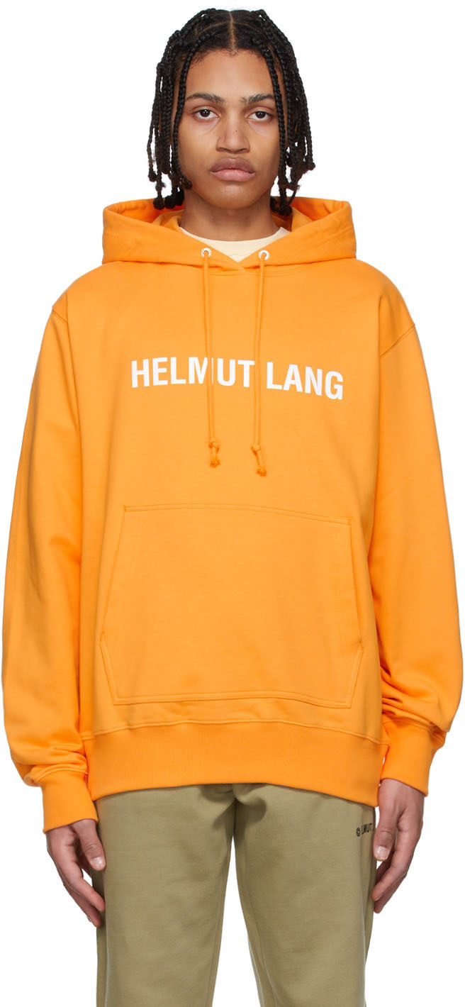 Helmut Lang Orange Cotton Hoodie