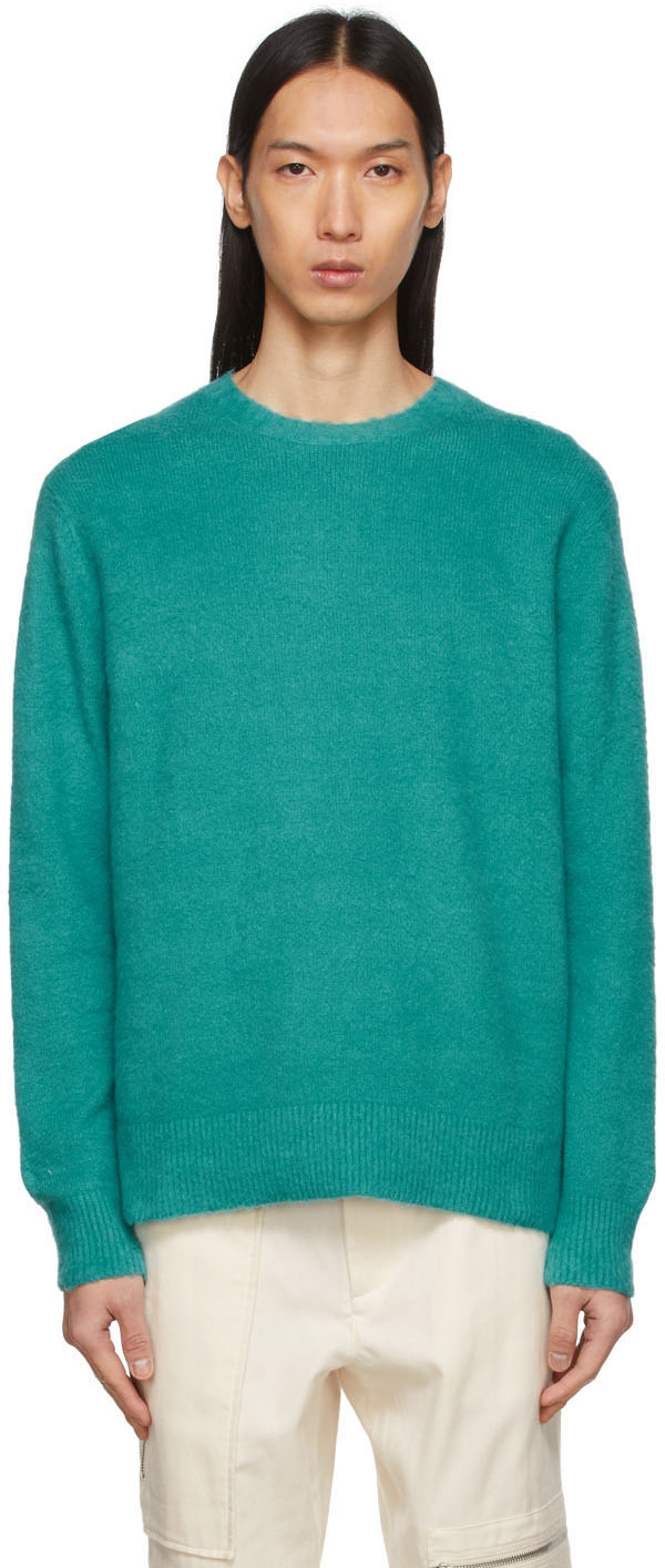 Helmut Lang Green Brushed Crewneck Sweater