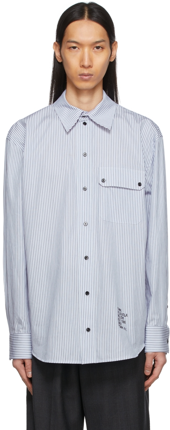Blue Twin Stripe Shirt by Helmut Lang 