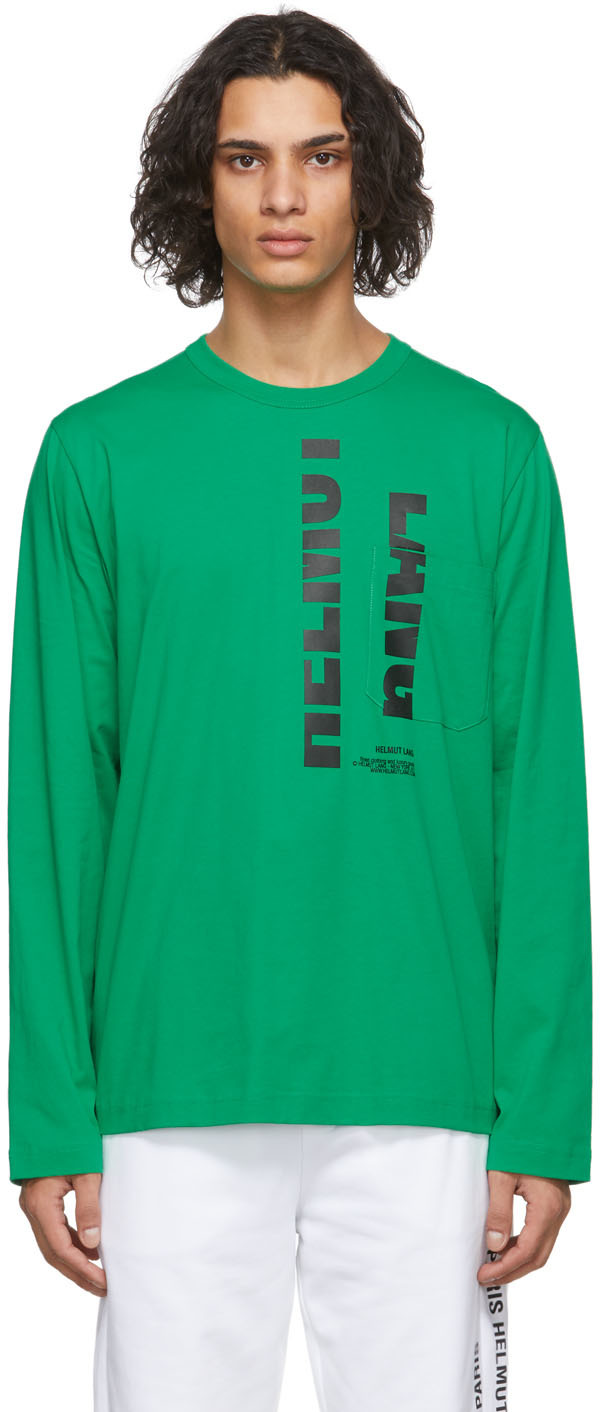 Helmut Lang Green Macro-Mix Long Sleeve T-Shirt