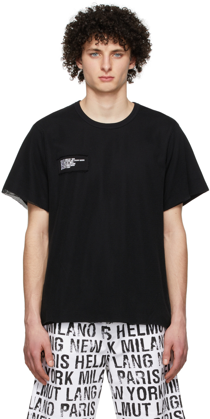 Helmut Lang Black Mesh Short Sleeve T-Shirt