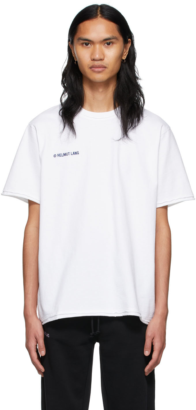 brug Arv cilia White Trapunto T-Shirt by Helmut Lang on Sale