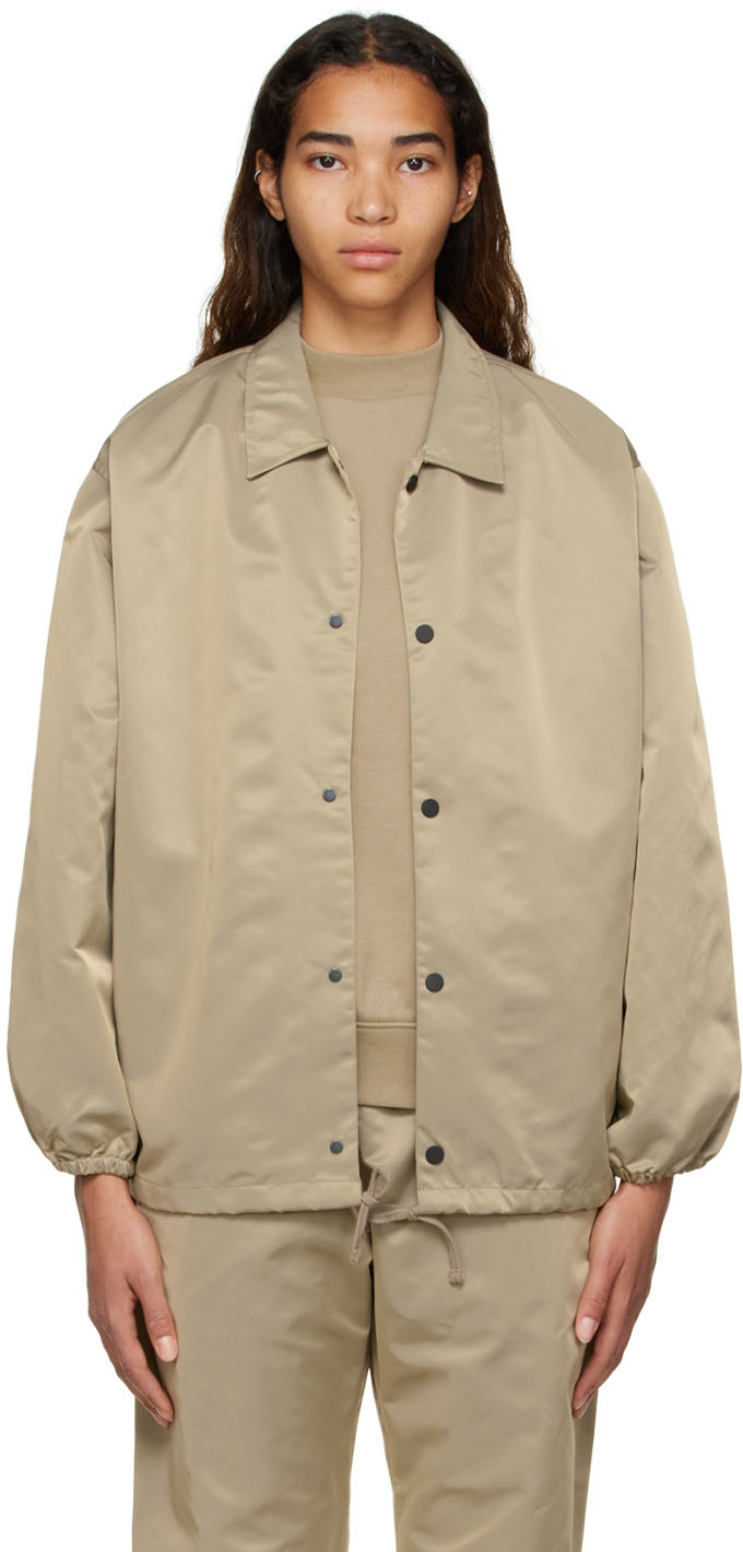 Essentials: Tan Nylon Jacket | SSENSE