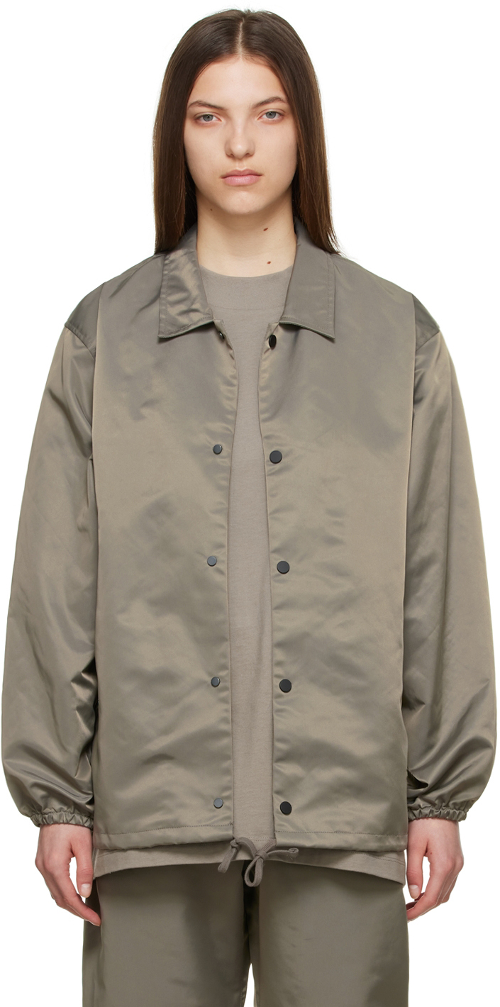 Essentials Taupe Nylon Jacket | Smart Closet