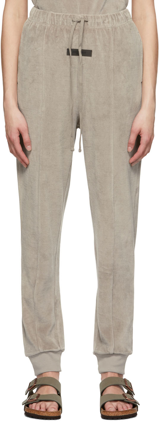 Essentials Taupe Cotton Lounge Pants In Desert Taupe
