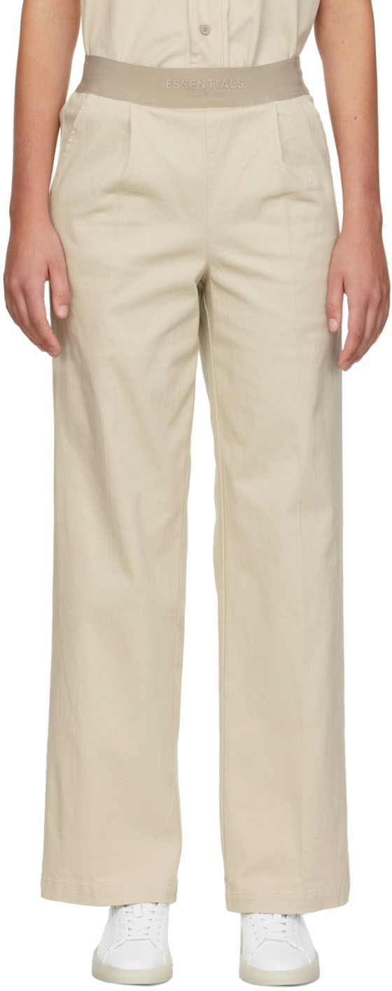 Essentials Beige Twill Relaxed Lounge Pants