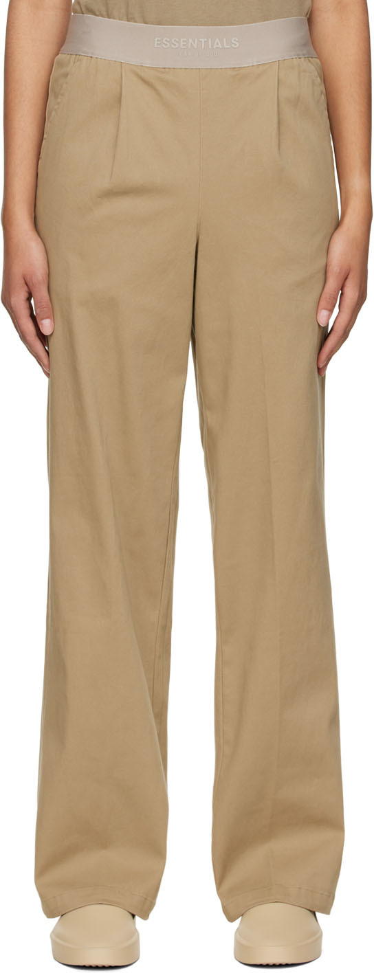 Tan Cotton Trousers by Fear of God ESSENTIALS on Sale