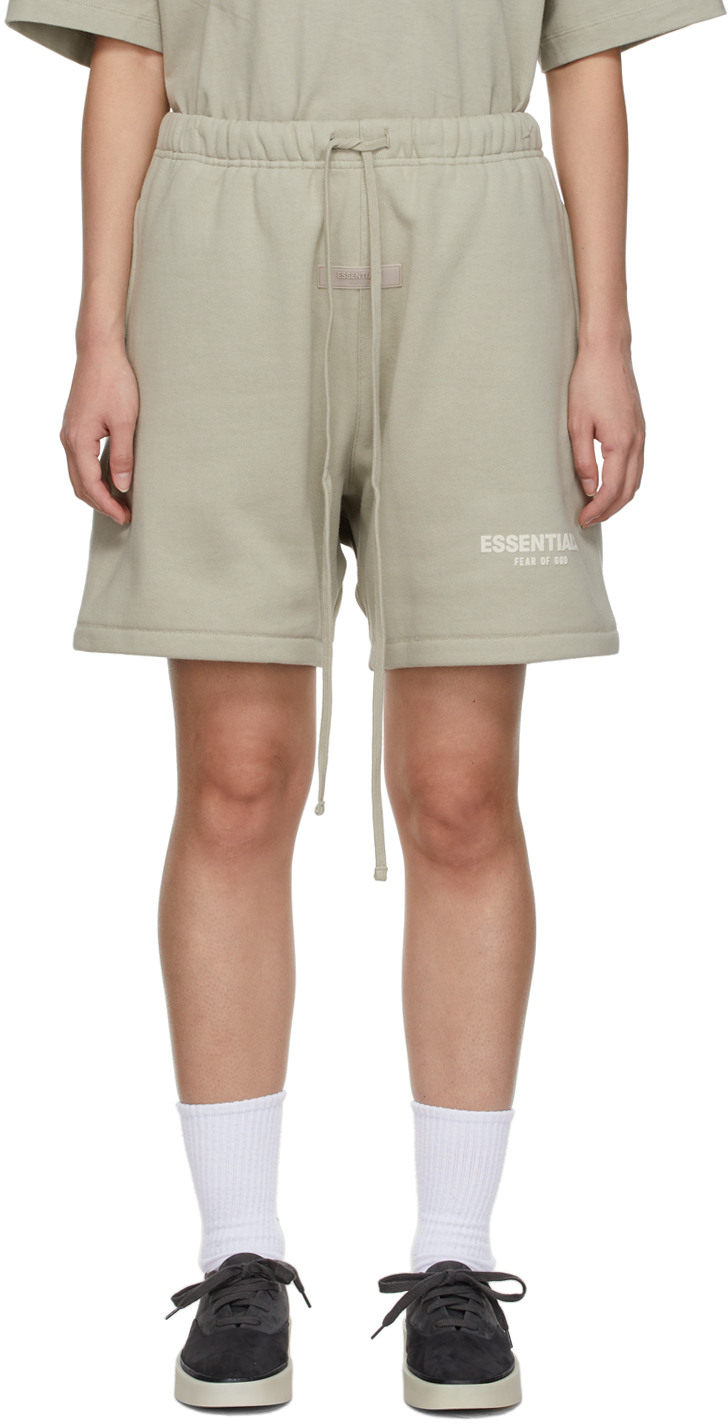 Essentials Green Fleece Shorts