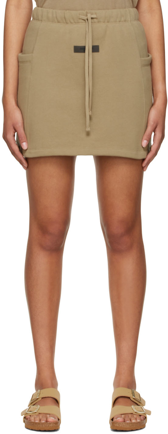 Essentials Tan Cotton Mini Skirt