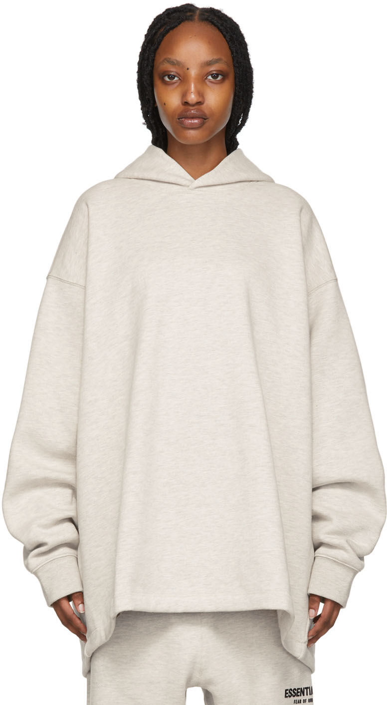 Off-White Relaxed Hoodie by Fear of God ESSENTIALS on Sale