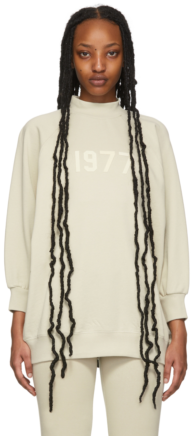 Essentials Beige Three-Quarter Sleeve '1977' Sweatshirt