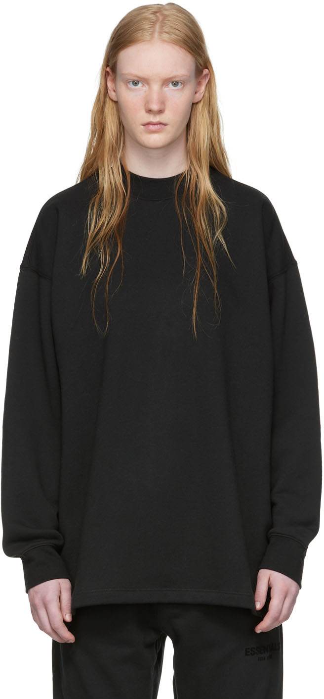 Essentials Black Relaxed Sweatshirt