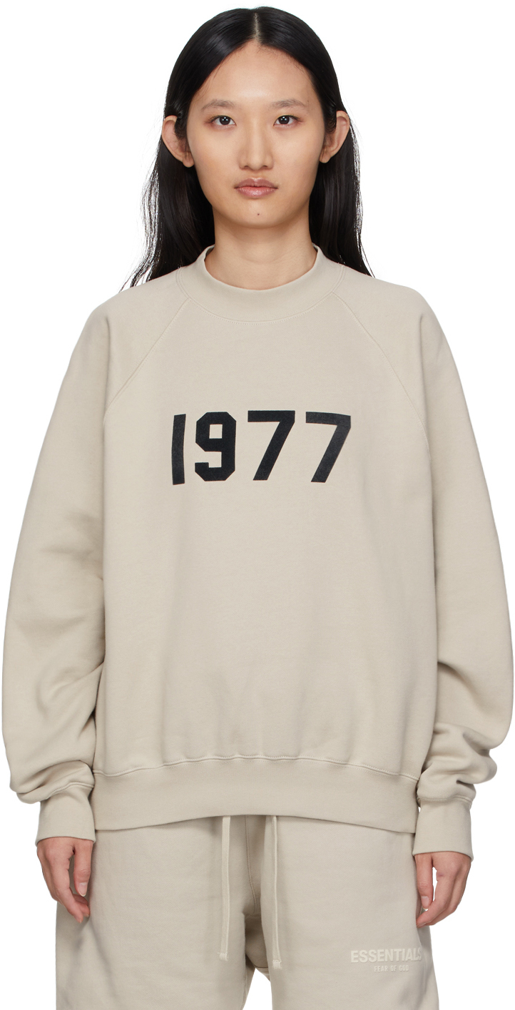 Essentials Beige '1977' Sweatshirt | Smart Closet