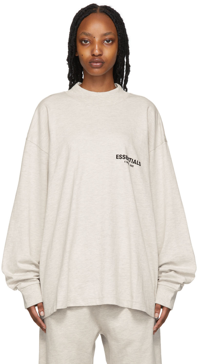 Off-White Cotton Long Sleeve T-Shirt