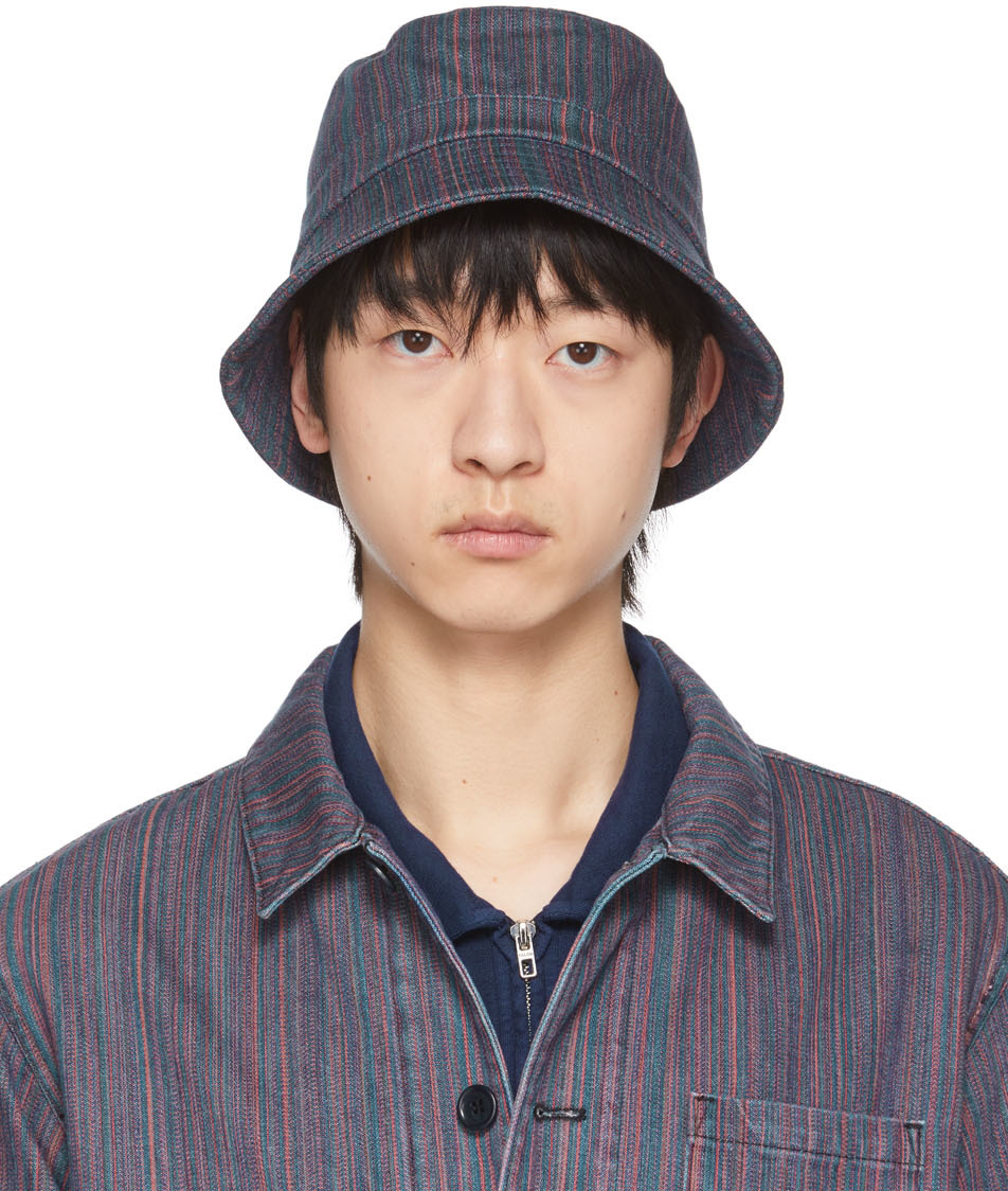 Multicolor Upcycled Cotton Stripe Denim Bucket Hat Ssense Uomo Accessori Cappelli e copricapo Cappelli Cappello Bucket 