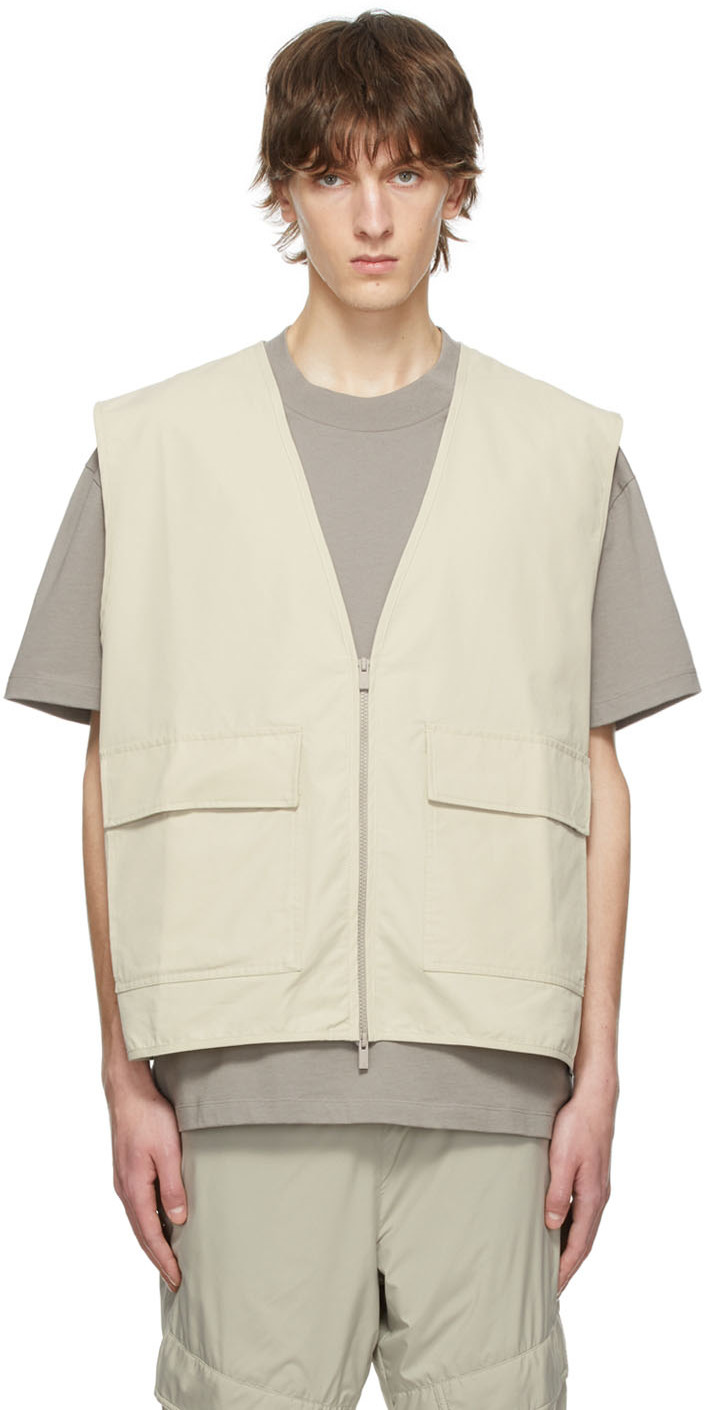 Essentials Beige Cotton Vest