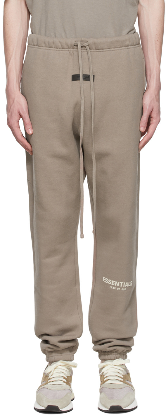 Taupe Cotton Lounge Pants by Essentials on Sale