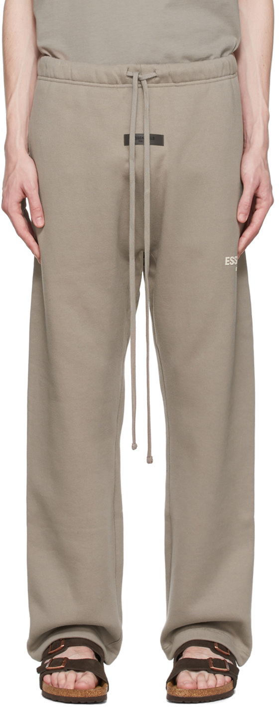 Essentials Taupe Cotton Lounge Pants In Desert Taupe