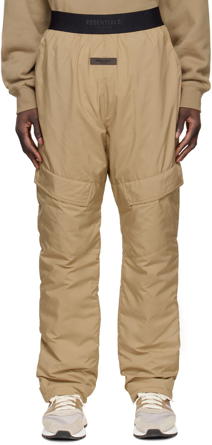 Essentials Tan Polyester Cargo Pants