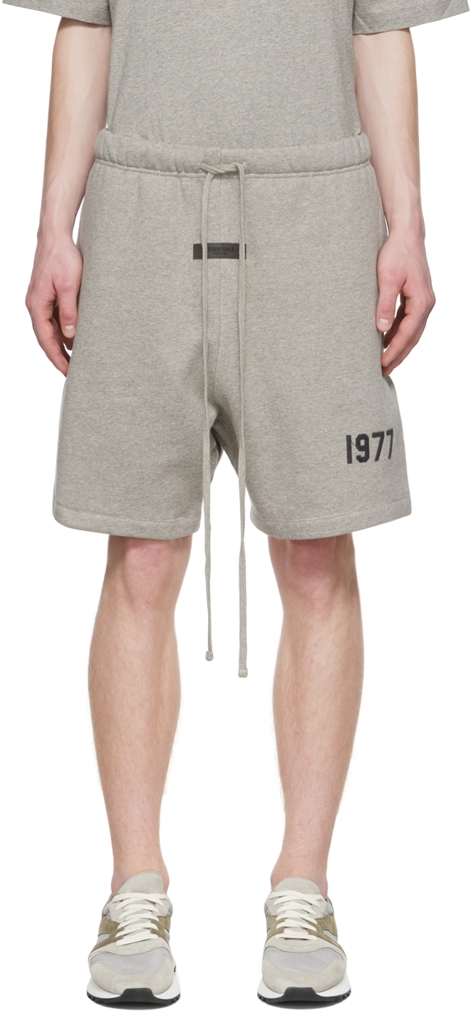 Essentials Gray Cotton Shorts