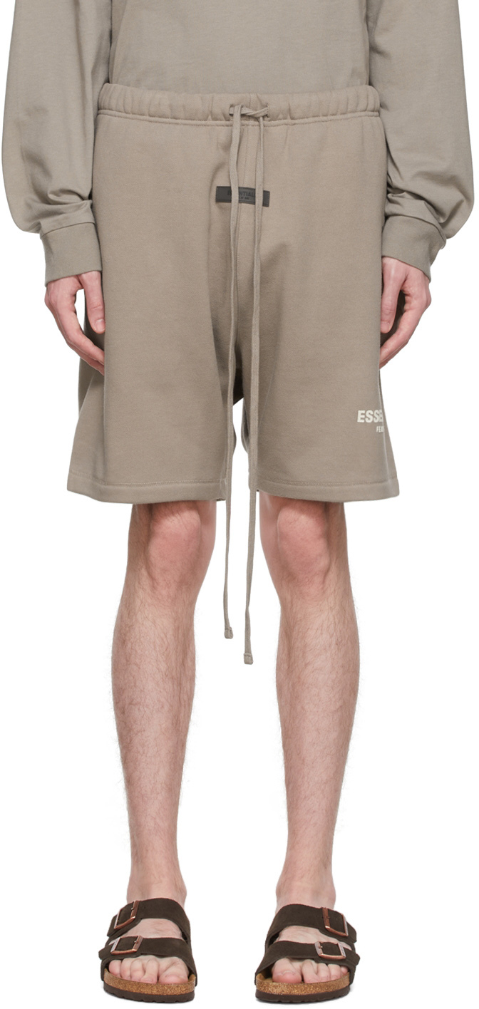 Essentials Taupe Cotton Shorts