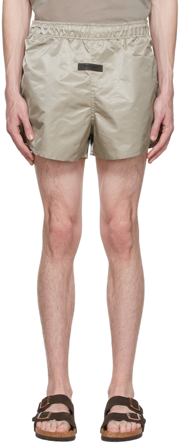 Essentials Taupe Nylon Shorts