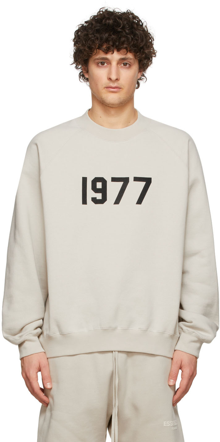 Essentials: Beige '1977' Sweatshirt | SSENSE