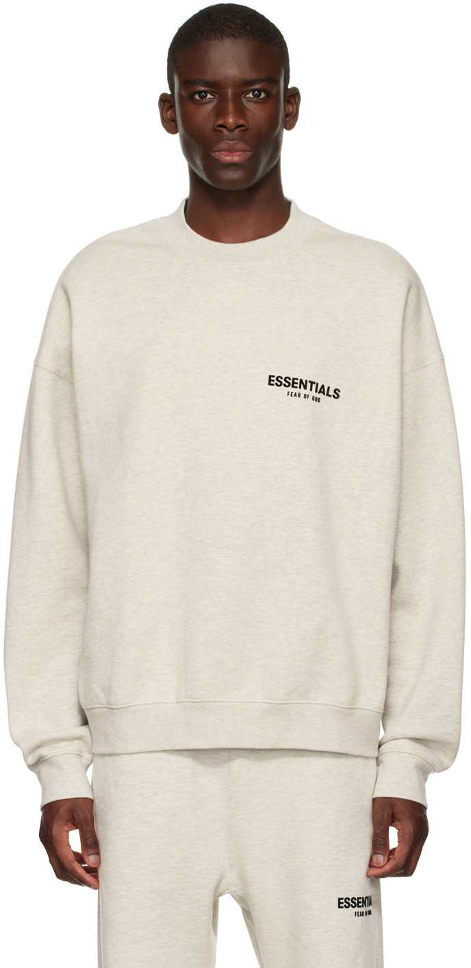 Fear of God ESSENTIALS: Off-White Crewneck Sweatshirt | SSENSE