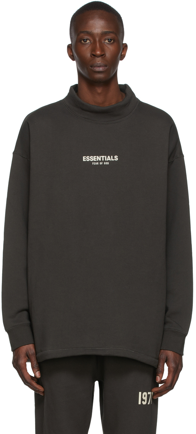 black mock neck sweatshirt