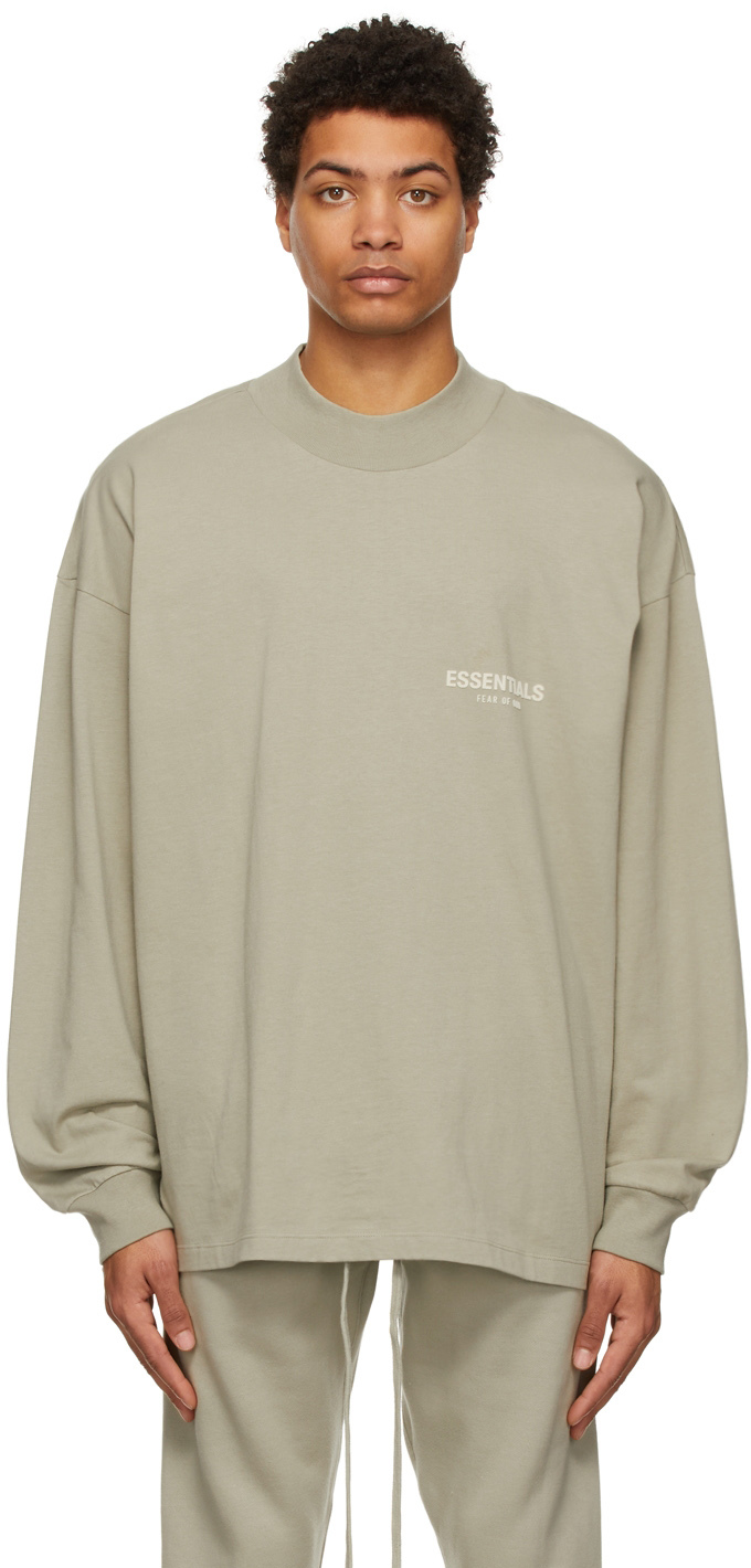 Essentials Green Cotton Jersey Long Sleeve T-Shirt