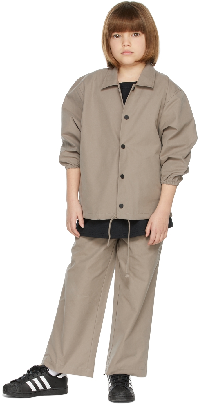 Kids Taupe Coaches Jacket