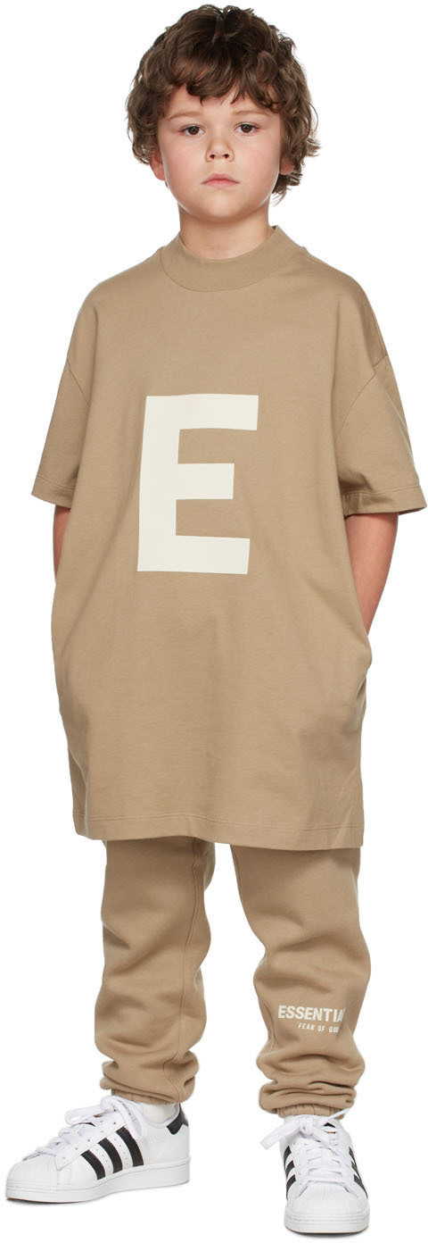 Essentials Kids Tan Big E T-shirt In Oak